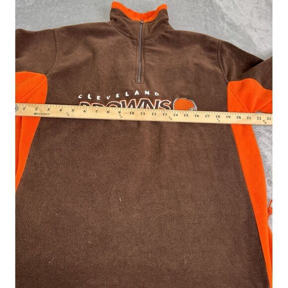Vintage Cleveland Browns NFL 1/4 Zip Fleece Pullover Jacket Men's Size Medium - Picture 7 of 10